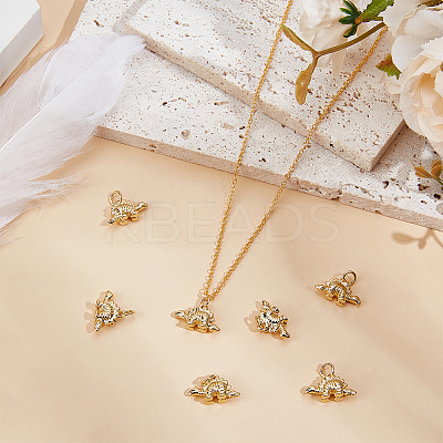 10Pcs Rack Plating Brass Pendants KK-BBC0017-13-1