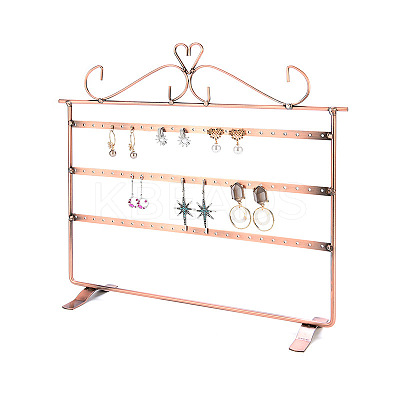 Triple Levels Rectangle Iron Earring Display Stand CON-PW0001-153A-1