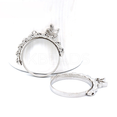 Zinc Alloy Open Back Bezel Pendants(rotatable) PALLOY-WH0076-82P-RS-1