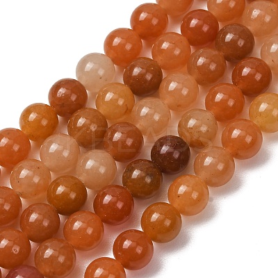 Natural Red Aventurine Bead Strands G-G735-39-8mm-1