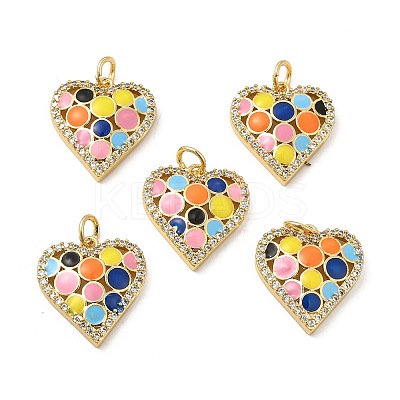 Brass Micro Pave Clear Cubic Zirconia Pendants KK-E068-VB123-1