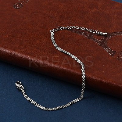 Brass Rope Chain Bracelets for Women BJEW-G735-08P-1