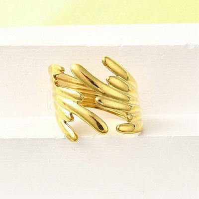 304 Stainless Steel Adjustable Cuff Rings for Women RJEW-B123-01G-04-1