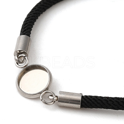 Milan Cord & 304 Stainless Steel Bracelets Making MAK-H004-02B-P01-1