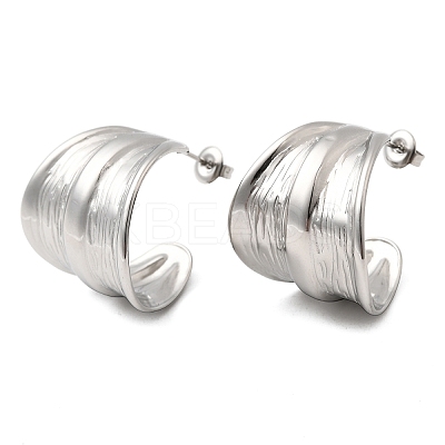 304 Stainless Steel C-Shaped Stud Earrings EJEW-I319-04P-1