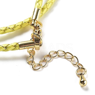 Polyester Cord Braided Necklace Makings MAK-L043-03G-06-1