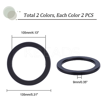 4Pcs 2 Colors Wood Round Shaped Handles Replacement DIY-PH0003-30-1