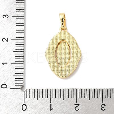 Brass Pave Natural White Shell Pendants KK-S522-07D-G-1