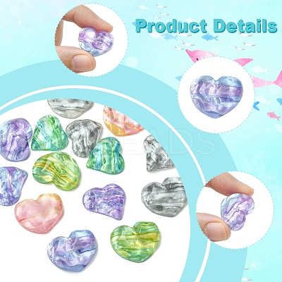 14Pcs 7 Styles Translucent Resin Decoden Cabochons CRES-FS0001-16-1