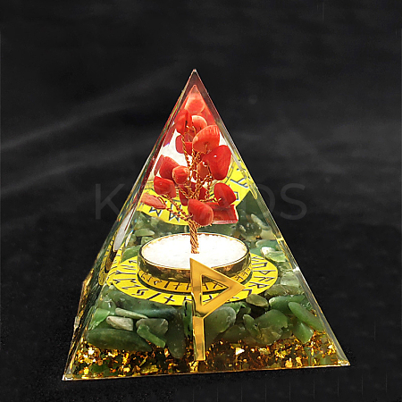 Viking Rune Symbol-Joy Orgonite Pyramid Resin Display Decorations DJEW-PW0006-02U-1