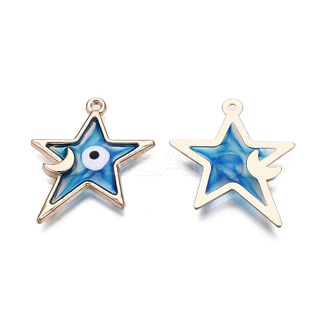 Alloy Enamel Pendants ENAM-F143-04B-G-1