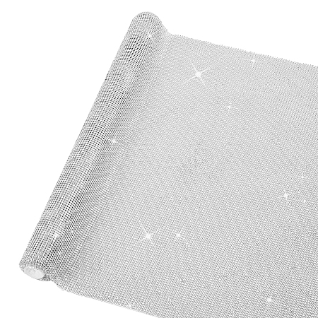 Aluminum Rhinestone Mesh Wrap Roll FIND-WH0421-14-1