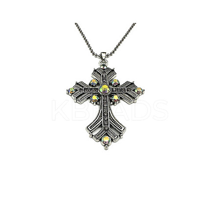 Cross Rhinestone Pendant Necklaces FK0815-2-1