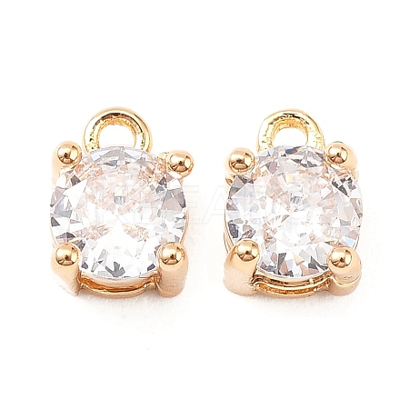 Brass Micro Pave Cubic Zirconia Pendants KK-D382-04G-02-1