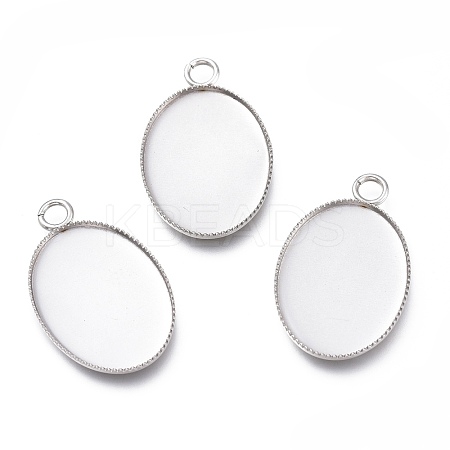 Tarnish Resistant 304 Stainless Steel Pendant Cabochons Settings for Fashion Jewelry STAS-M283-03P-D-1