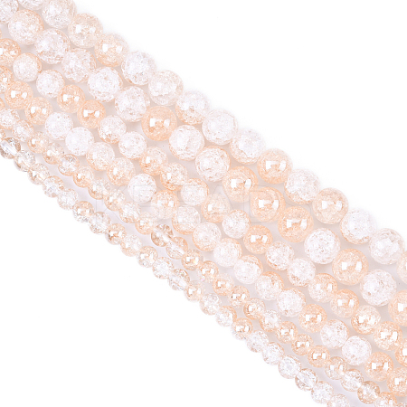 3 Strands 3 Styles Electroplated Crackle Glass Beads Strands EGLA-YW0005-12C-1