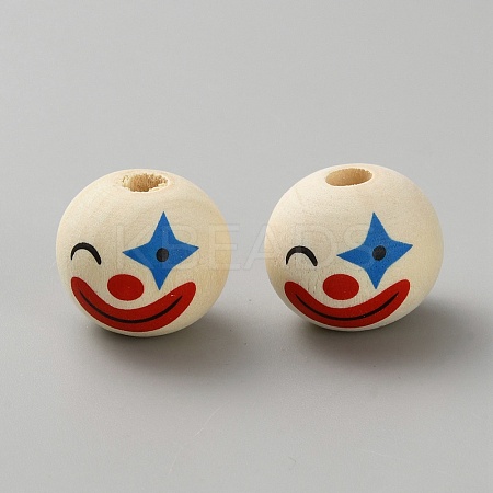 Wood European Beads WOOD-WH0064-24A-1