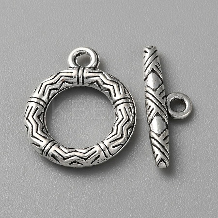 Tibetan Style Alloy Toggle Clasps FIND-CJC0011-25I-1