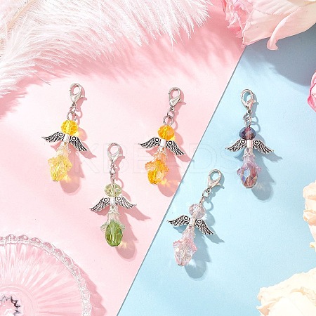 Glass Pendant Decorations HJEW-JM03700-1