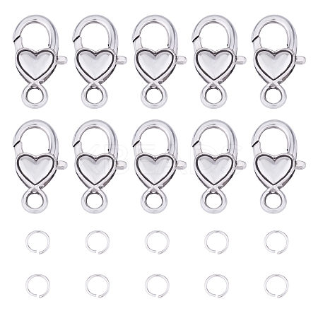 Tibetan Style Heart Alloy Lobster Claw Clasps TIBE-PH0005-17-1