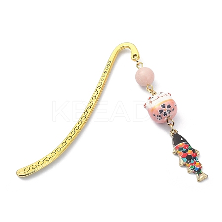 Japanese Style Maneki-neko Bookmark AJEW-JK00260-05-1