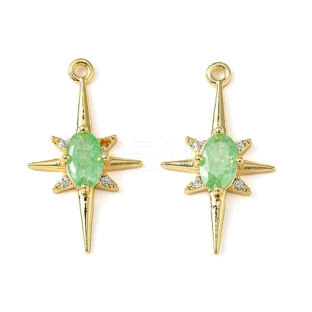 Brass Micro Pave Cubic Zirconia Pendants KK-M277-08G-05-1