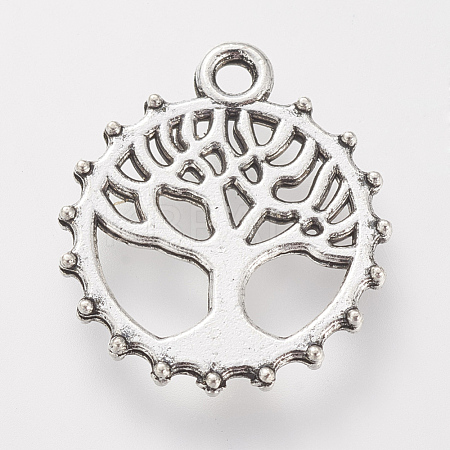 Tibetan Style Alloy Pendants TIBE-S306-06AS-RS-1