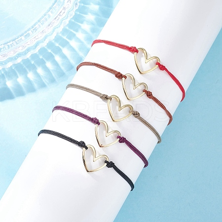 Brass Braided Bead Bracelets BJEW-JB12721-1