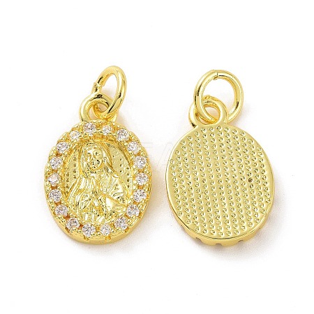 Brass Micro Pave Claer Cubic Zirconia Pendants KK-E068-VF070-1
