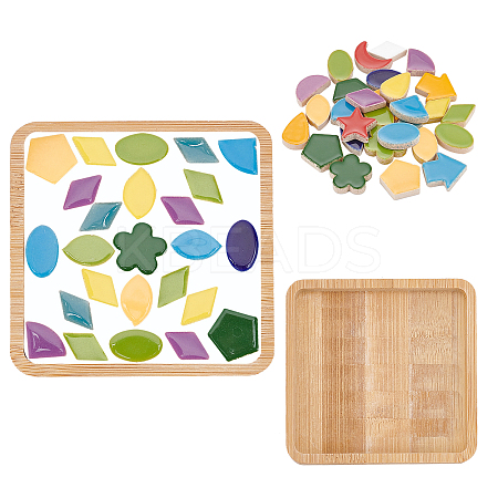 Mixed Shapes Porcelain Cabochons Sets PORC-WH0009-03-1