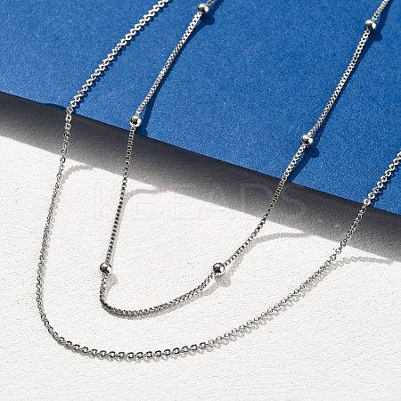 Brass Double Layer Necklaces NJEW-D302-52P-1