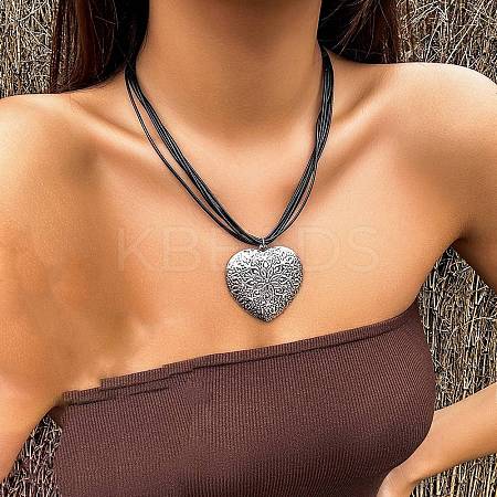 Alloy Pendant Necklaces LS-NJEW-K261-09C-SA-1