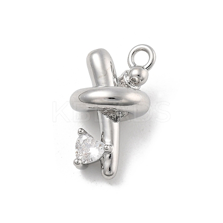 Brass Micro Pave Cubic Zirconia Pendants KK-D283-21P-1