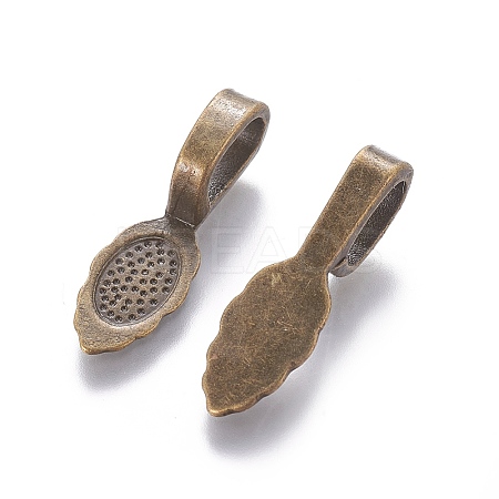 Tibetan Style Alloy Glue-on Flat Pad Bails LS-K0P9R071-1