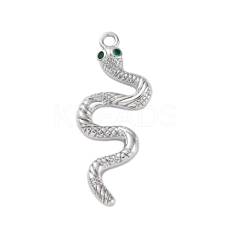 Brass Micro Pave Cubic Zirconia Pendants KK-Q042-01P-1