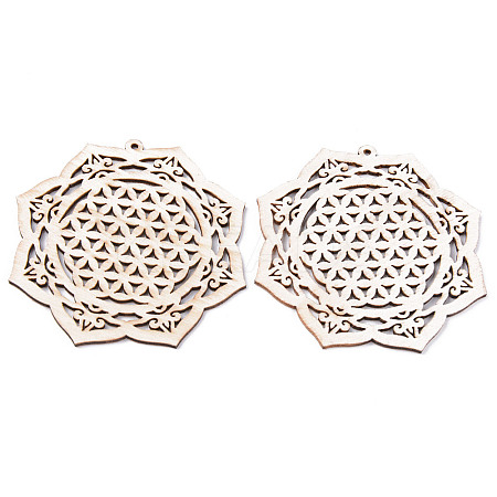 Undyed Natural Wooden Big Pendants LS-WOOD-R271-05-1