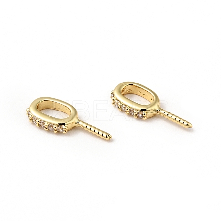 Rack Plating Brass Micro Pave Clear Cubic Zirconia Peg Bails KK-H431-58G-1