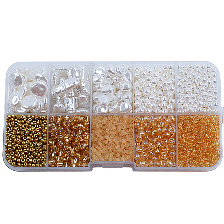 DIY 10 Style ABS & Acrylic Beads Jewelry Making Finding Kit DIY-N0012-05J-1