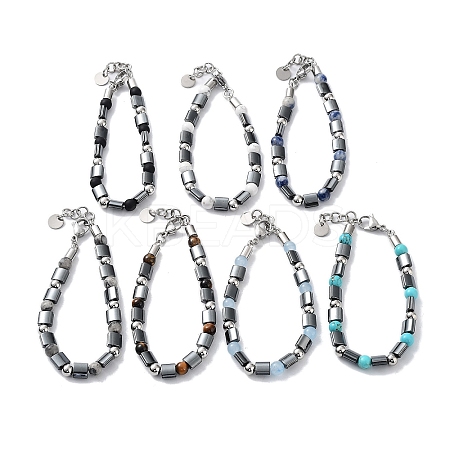 Synthetic Non-magnetic Hematite Rectangle Bracelets BJEW-Q334-05-1