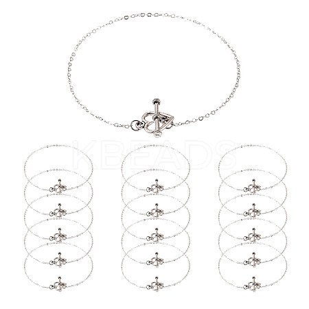 Brass Heart Link Chain Bracelets BJEW-TAC0027-1