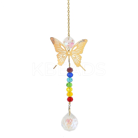 Alloy Hollow Butterfly Hanging Ornaments HJEW-Q012-03A-1