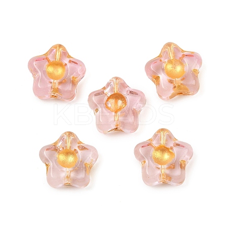 Electroplate and Golden Metal Enlaced Glass Beads EGLA-T029-02J-1