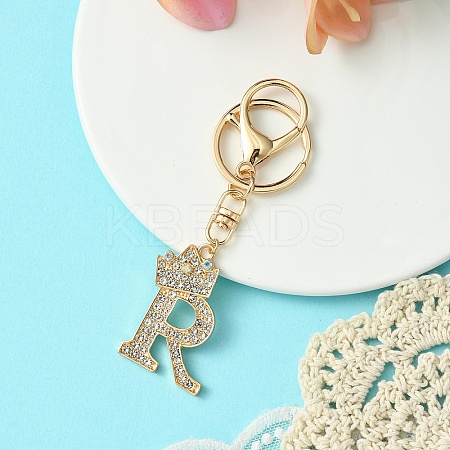 Golden Alloy Rhinestone Keychain KEYC-YW00105-18-1