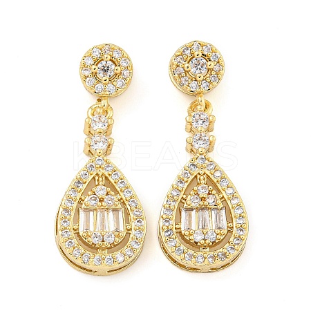 Rack Plating Brass Micro Pave Clear Cubic Zirconia Charms KK-F089-05G-1