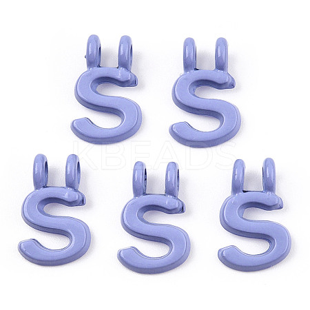 Rack Plating Spray Painted Alloy 2-Loop Link Pendants PALLOY-N176-01S-1