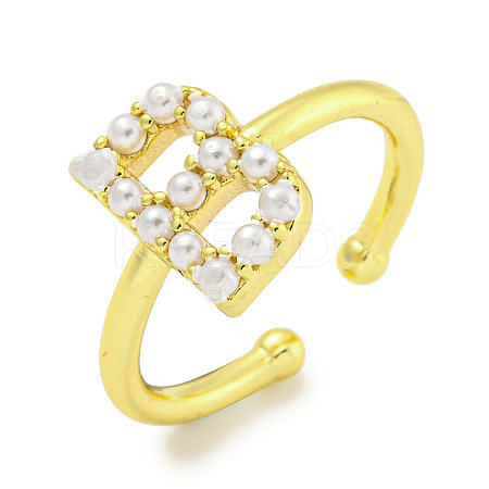Rack Plating Brass Open Cuff Rings for Women RJEW-F162-01G-B-1