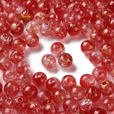 Transparent Crackle Acrylic Beads DACR-D300-01F-8mm-1