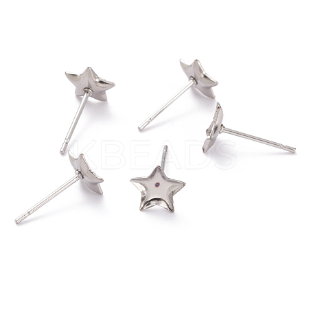 304 Stainless Steel Stud Earring Settings STAS-J032-16-1