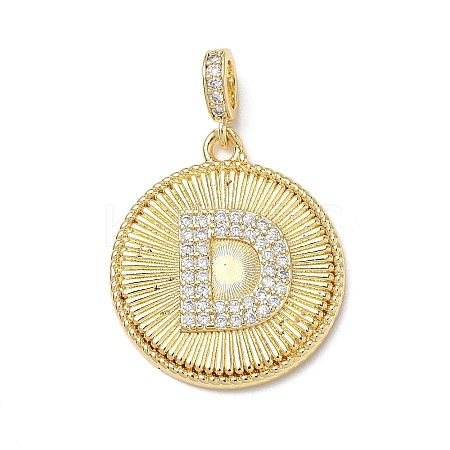 Brass Micro Pave Clear Cubic Zirconia Pendants KK-L253-17G-D-1