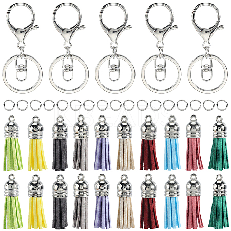 DIY Faux Suede Tasse Keychain Making Kits DIY-SP0002-43P-1